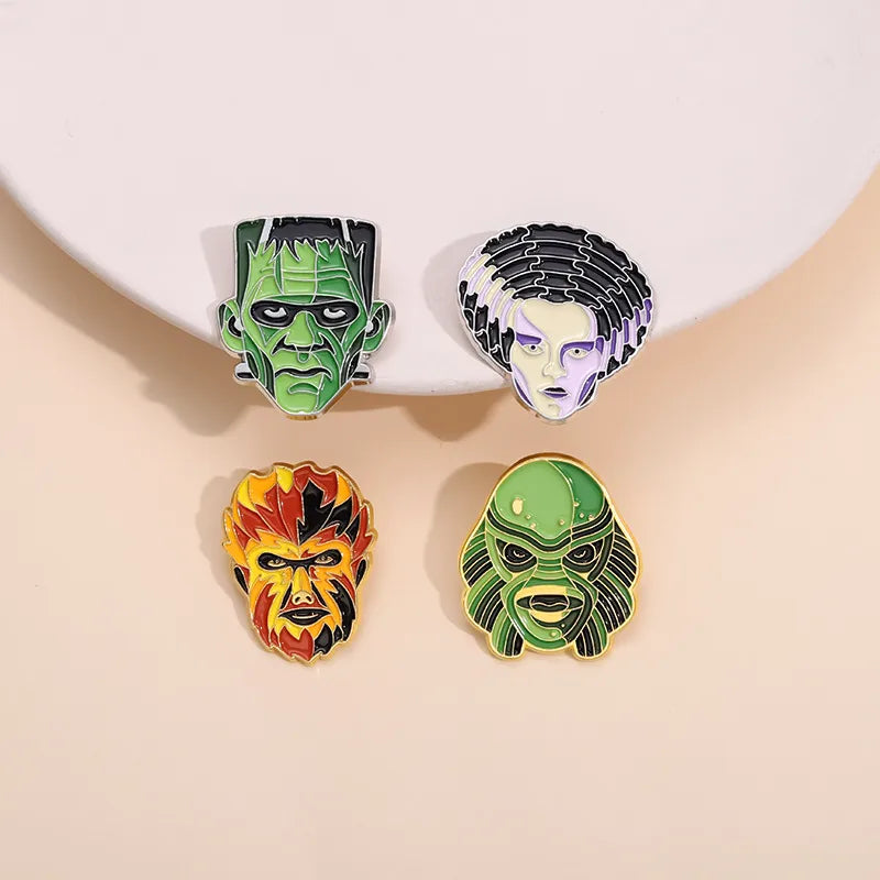 Cartoon Style Cowboy Style Demon Mask Alloy Stamping Stoving Varnish Plating Unisex Brooches