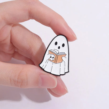 Cartoon Style Cowboy Style Halloween Pattern Ghost Devil Alloy Stamping Stoving Varnish Plating Women'S Brooches