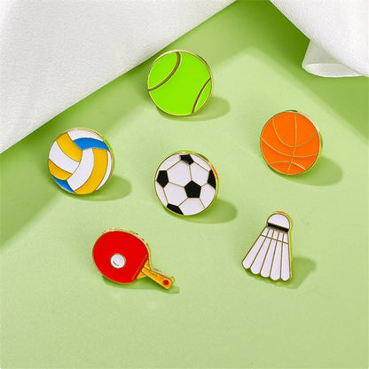 Cartoon Style Cowboy Style Sports Ball Basketball Football Alloy Stamping Stoving Varnish Plating Unisex Brooches