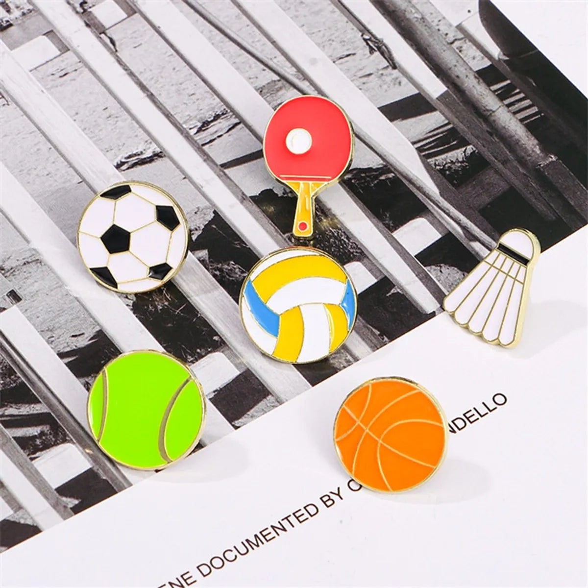 Cartoon Style Cowboy Style Sports Ball Basketball Football Alloy Stamping Stoving Varnish Plating Unisex Brooches