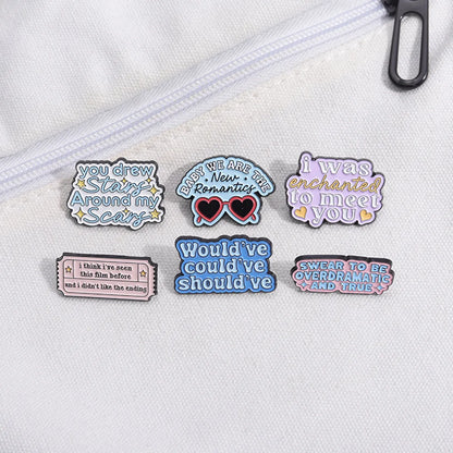 Cartoon Style Cowboy Style Sweet Letter Heart Shape Glasses Alloy Stamping Stoving Varnish Plating Unisex Badge Brooches Collar Pin