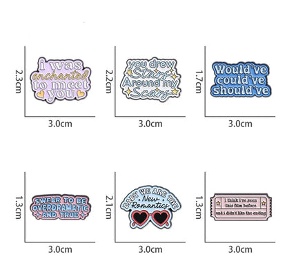 Cartoon Style Cowboy Style Sweet Letter Heart Shape Glasses Alloy Stamping Stoving Varnish Plating Unisex Badge Brooches Collar Pin