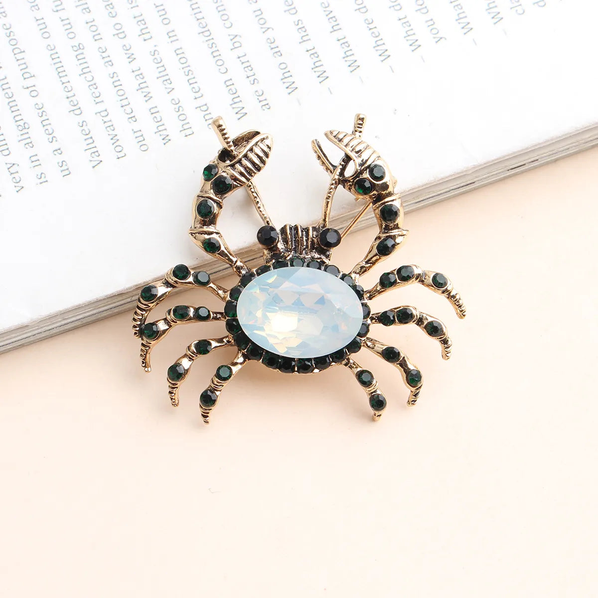 Cartoon Style Crab Alloy Inlay Artificial Gemstones Women'S Brooches