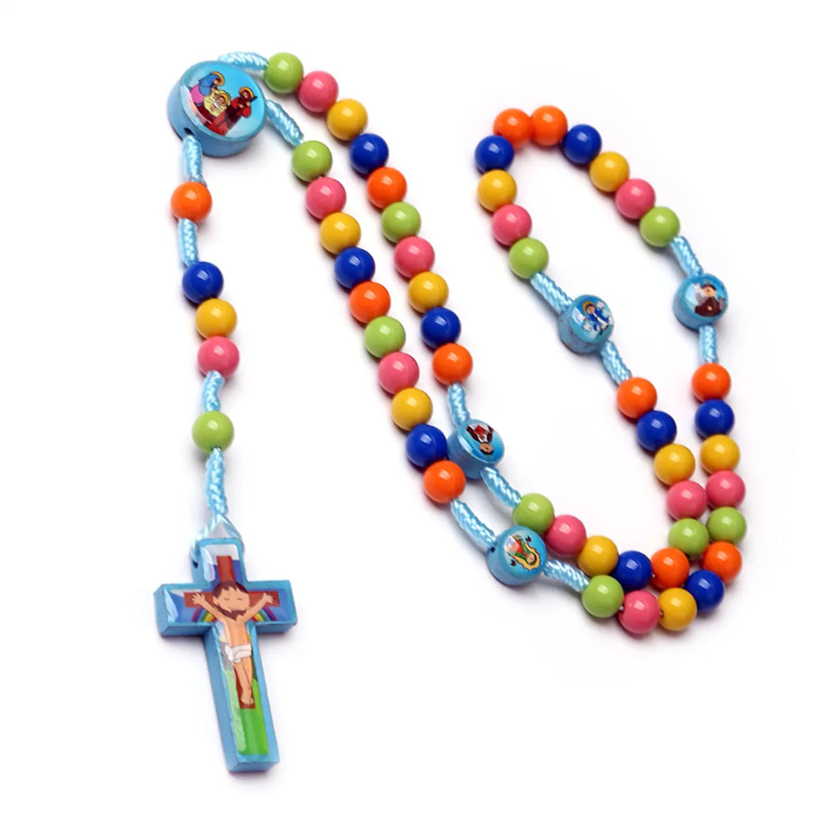 Cartoon Style Cross Wood Epoxy Kid'S Necklace