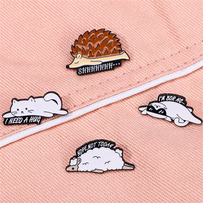 Cartoon Style Cute Animal Alloy Stamping Stoving Varnish Plating Unisex Brooches