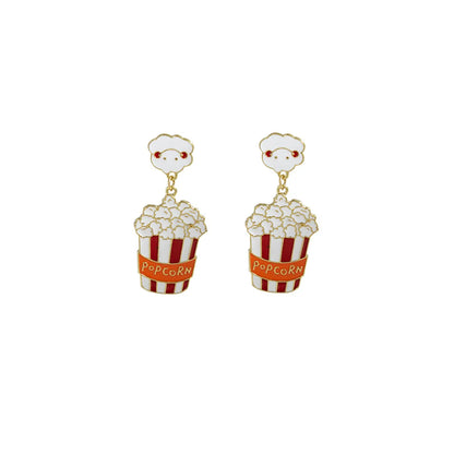 Cartoon Style Cute Animal Cartoon Letter Alloy Enamel Pearl Plating Women's Drop Earrings