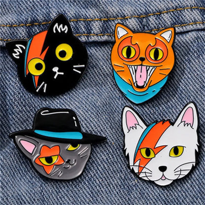 Cartoon Style Cute Animal Cat Alloy Stamping Stoving Varnish Plating Unisex Corsage Brooches Collar Pin