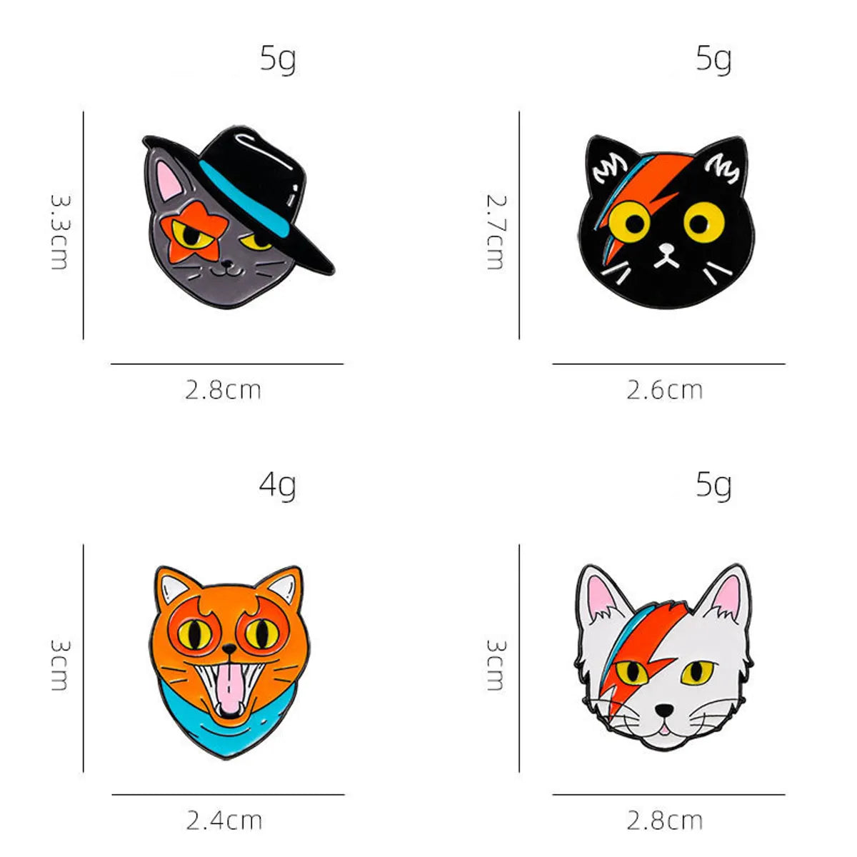 Cartoon Style Cute Animal Cat Alloy Stamping Stoving Varnish Plating Unisex Corsage Brooches Collar Pin