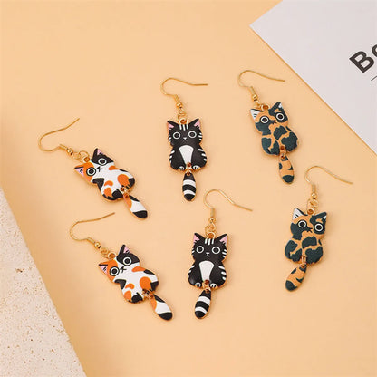 Cartoon Style Cute Animal Cat Alloy Wholesale Earrings Necklace Jewelry Set