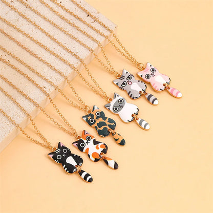 Cartoon Style Cute Animal Cat Alloy Wholesale Earrings Necklace Jewelry Set