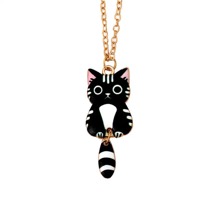 Cartoon Style Cute Animal Cat Alloy Wholesale Earrings Necklace Jewelry Set