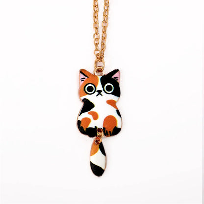 Cartoon Style Cute Animal Cat Alloy Wholesale Earrings Necklace Jewelry Set