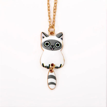 Cartoon Style Cute Animal Cat Alloy Wholesale Earrings Necklace Jewelry Set