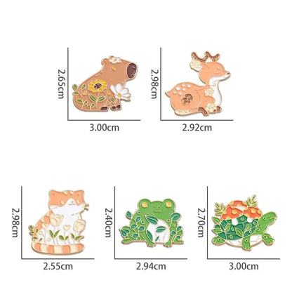 Cartoon Style Cute Animal Flower Alloy Stoving Varnish Plating Unisex Brooches