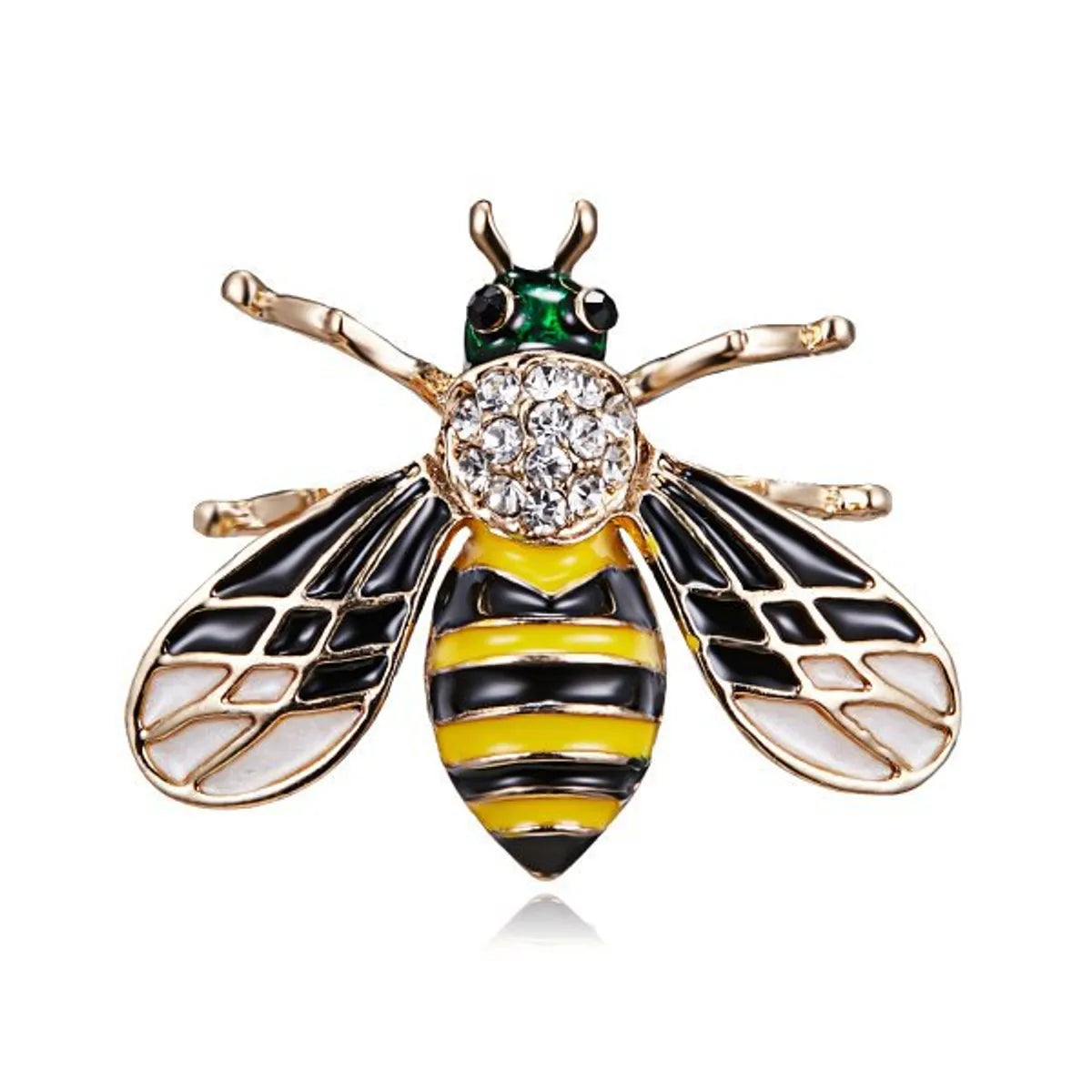 Cartoon Style Cute Animal Insect Bee Alloy Enamel Plating Inlay Rhinestones Unisex Brooches