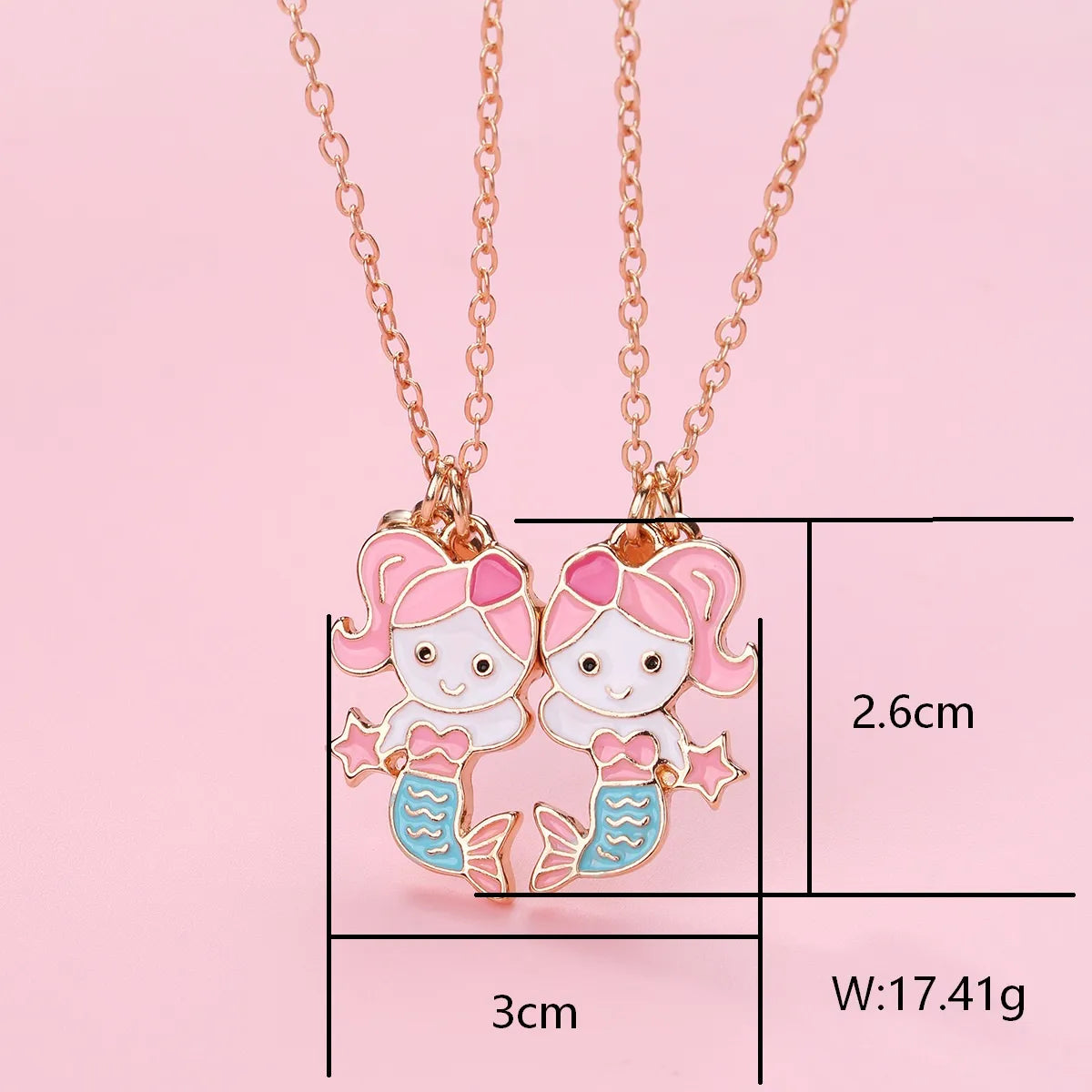 Cartoon Style Cute Animal Mermaid Alloy Plating Girl'S Pendant Necklace