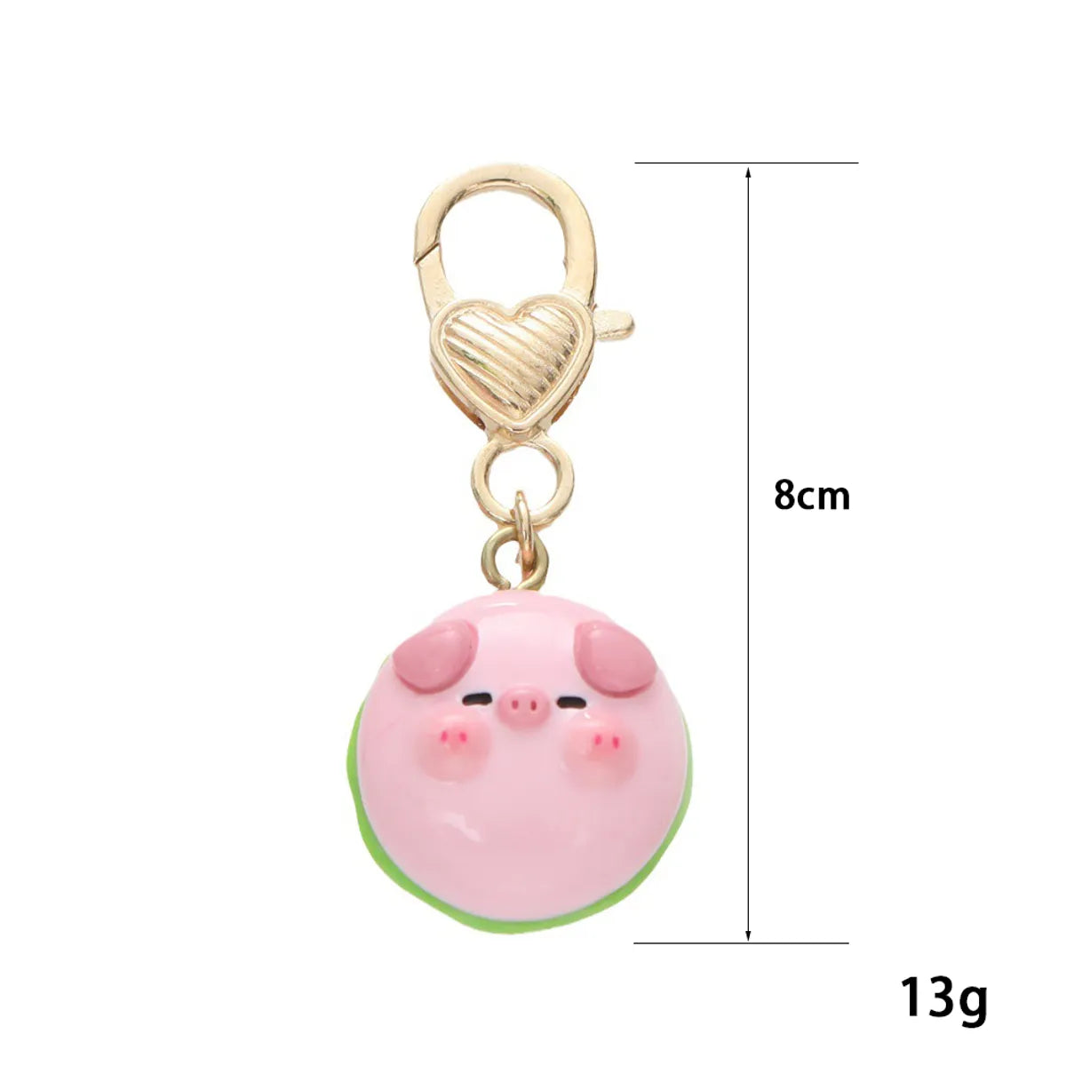 Cartoon Style Cute Animal Pig Metal Bag Pendant Keychain