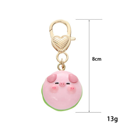 Cartoon Style Cute Animal Pig Metal Bag Pendant Keychain