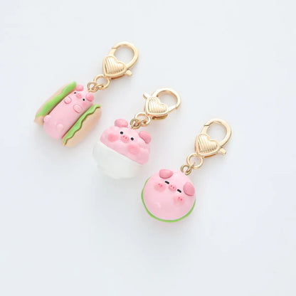 Cartoon Style Cute Animal Pig Metal Bag Pendant Keychain