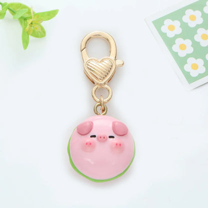 Cartoon Style Cute Animal Pig Metal Bag Pendant Keychain