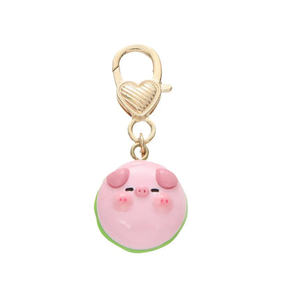 Cartoon Style Cute Animal Pig Metal Bag Pendant Keychain