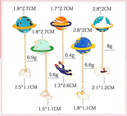 Cartoon Style Cute Animal Planet Alloy Enamel Chain Unisex Brooches