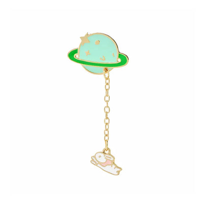 Cartoon Style Cute Animal Planet Alloy Enamel Chain Unisex Brooches