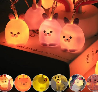 Cartoon Style Cute Animal Vinyl Party String Lights