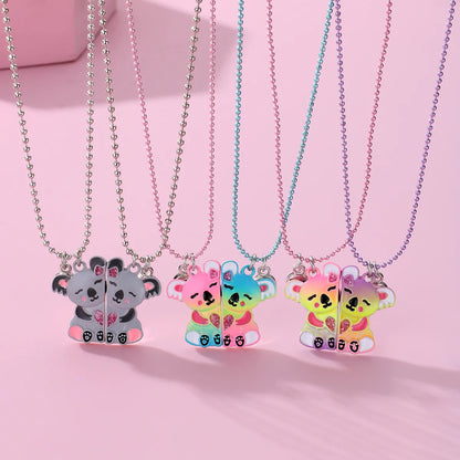 Cartoon Style Cute Bear Alloy Girl'S Pendant Necklace