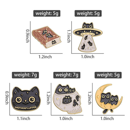 Cartoon Style Cute Book Moon Cat Alloy Plating Unisex Brooches