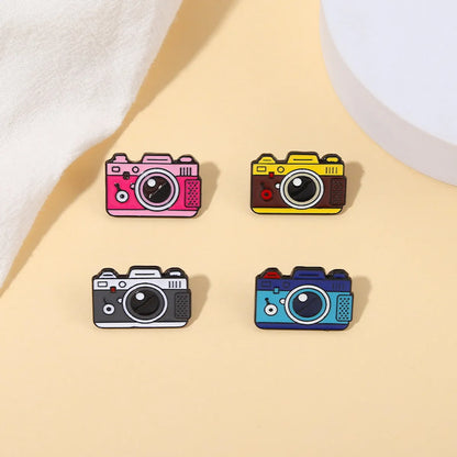 Cartoon Style Cute Camera Alloy Stoving Varnish Unisex Brooches