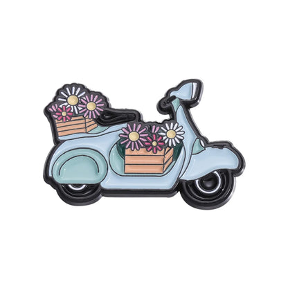 Cartoon Style Cute Car Bicycle Flower Alloy Plating Unisex Brooches