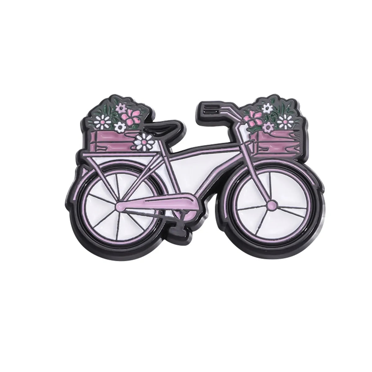 Cartoon Style Cute Car Bicycle Flower Alloy Plating Unisex Brooches