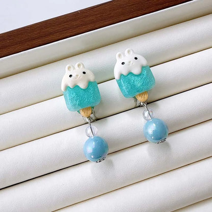 Cartoon Style Cute Cartoon Bow Knot Shell Resin Beaded Kid'S Earrings Necklace