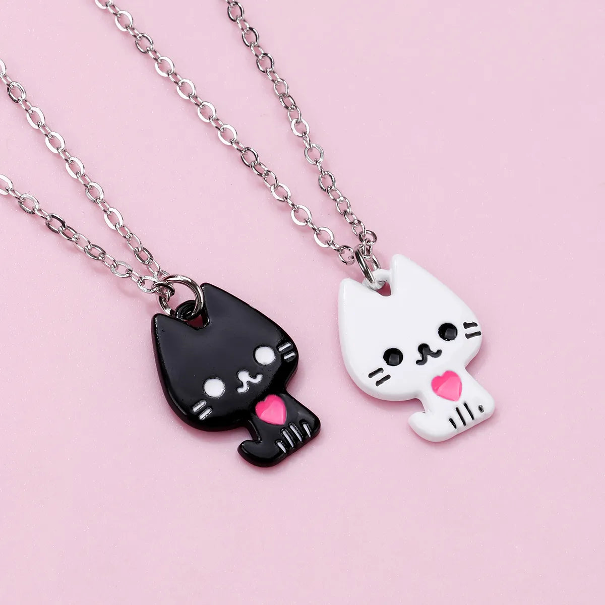 Cartoon Style Cute Cat Alloy Spray Paint Kid'S Pendant Necklace