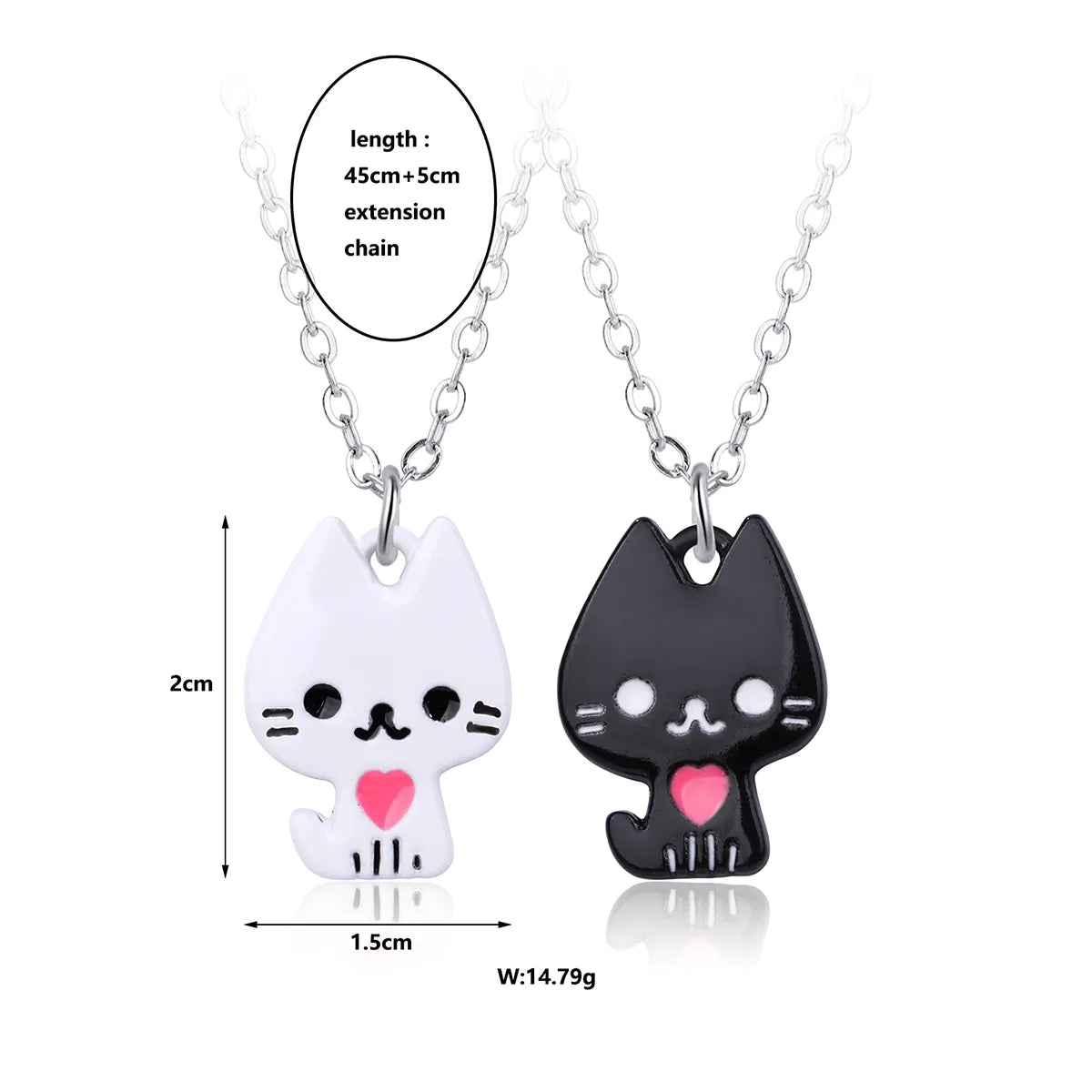 Cartoon Style Cute Cat Alloy Spray Paint Kid'S Pendant Necklace