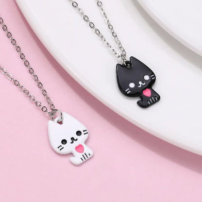 Cartoon Style Cute Cat Alloy Spray Paint Kid'S Pendant Necklace