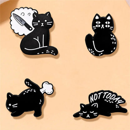 Cartoon Style Cute Cat Alloy Stamping Stoving Varnish Plating Unisex Brooches