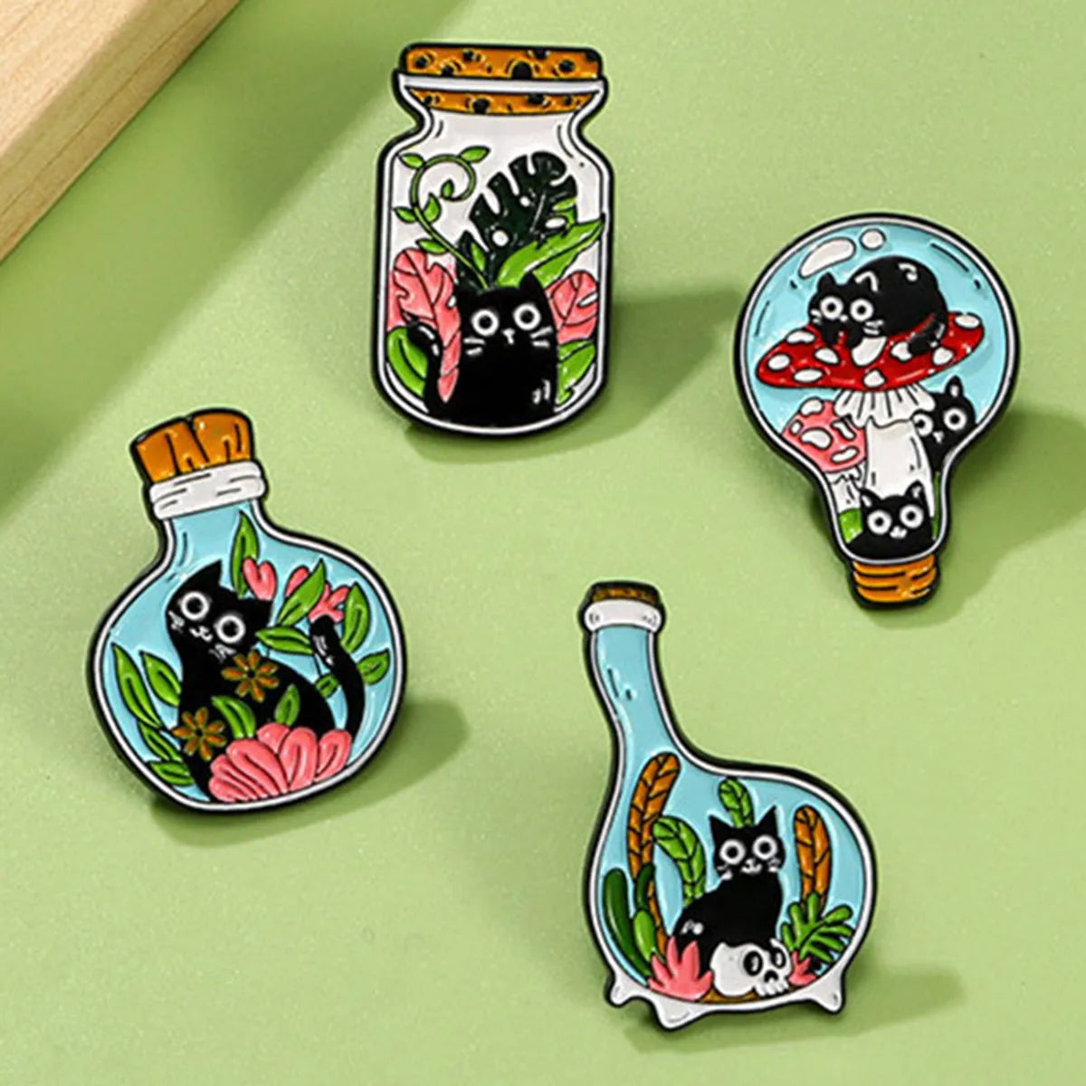 Cartoon Style Cute Cat Alloy Stoving Varnish Plating Unisex Brooches