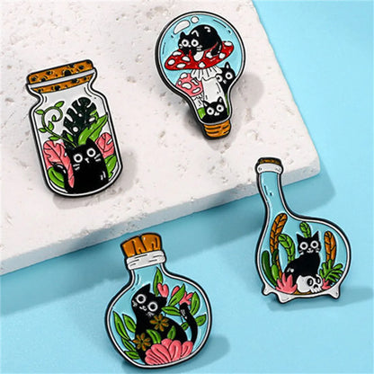 Cartoon Style Cute Cat Alloy Stoving Varnish Plating Unisex Brooches