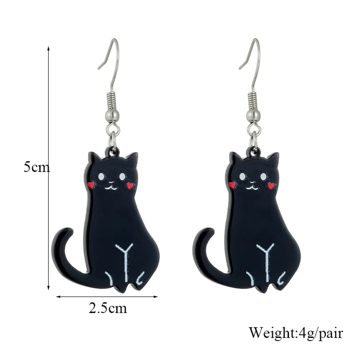 Cartoon Style Cute Cat Arylic Women's Drop Earrings