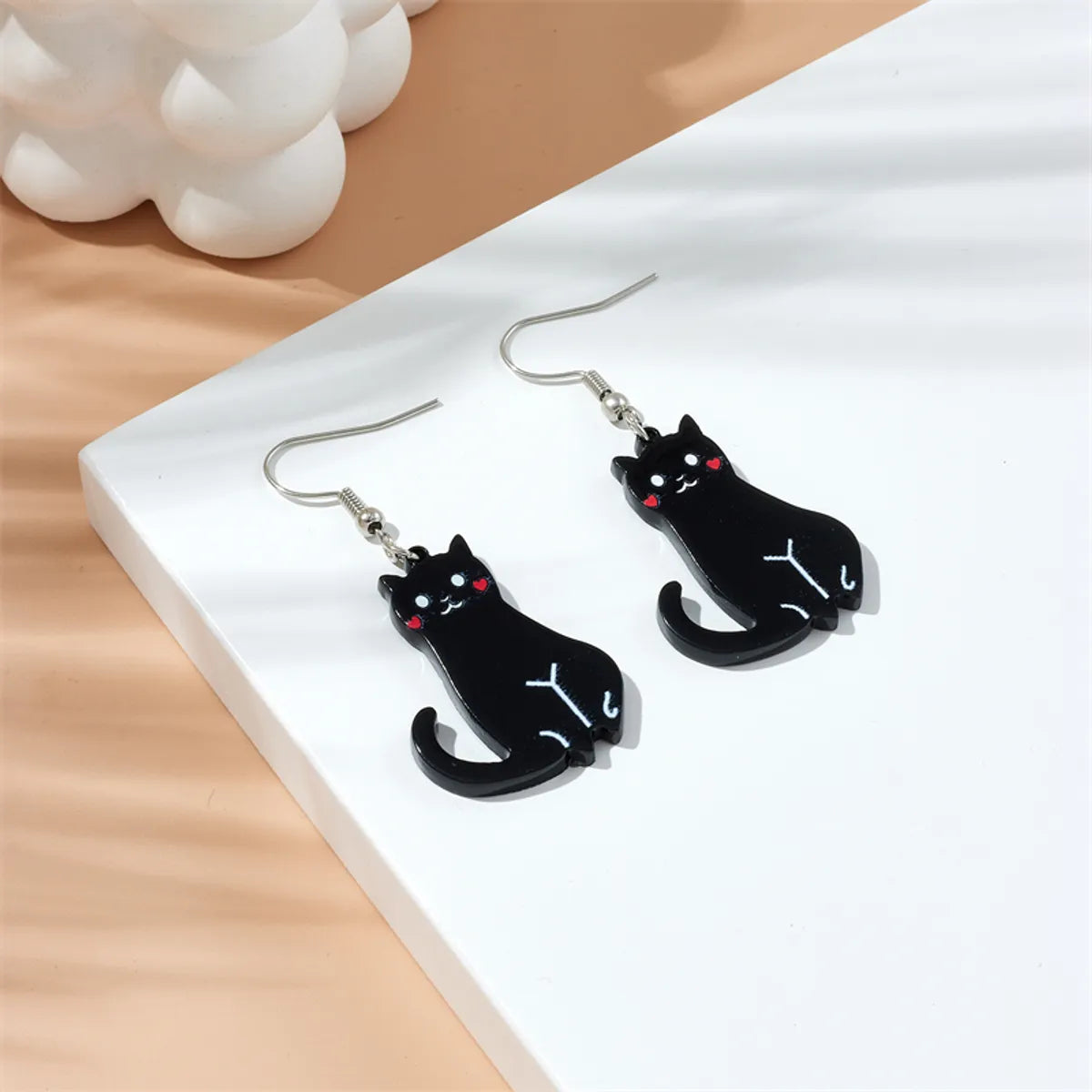 Cartoon Style Cute Cat Arylic Women's Drop Earrings