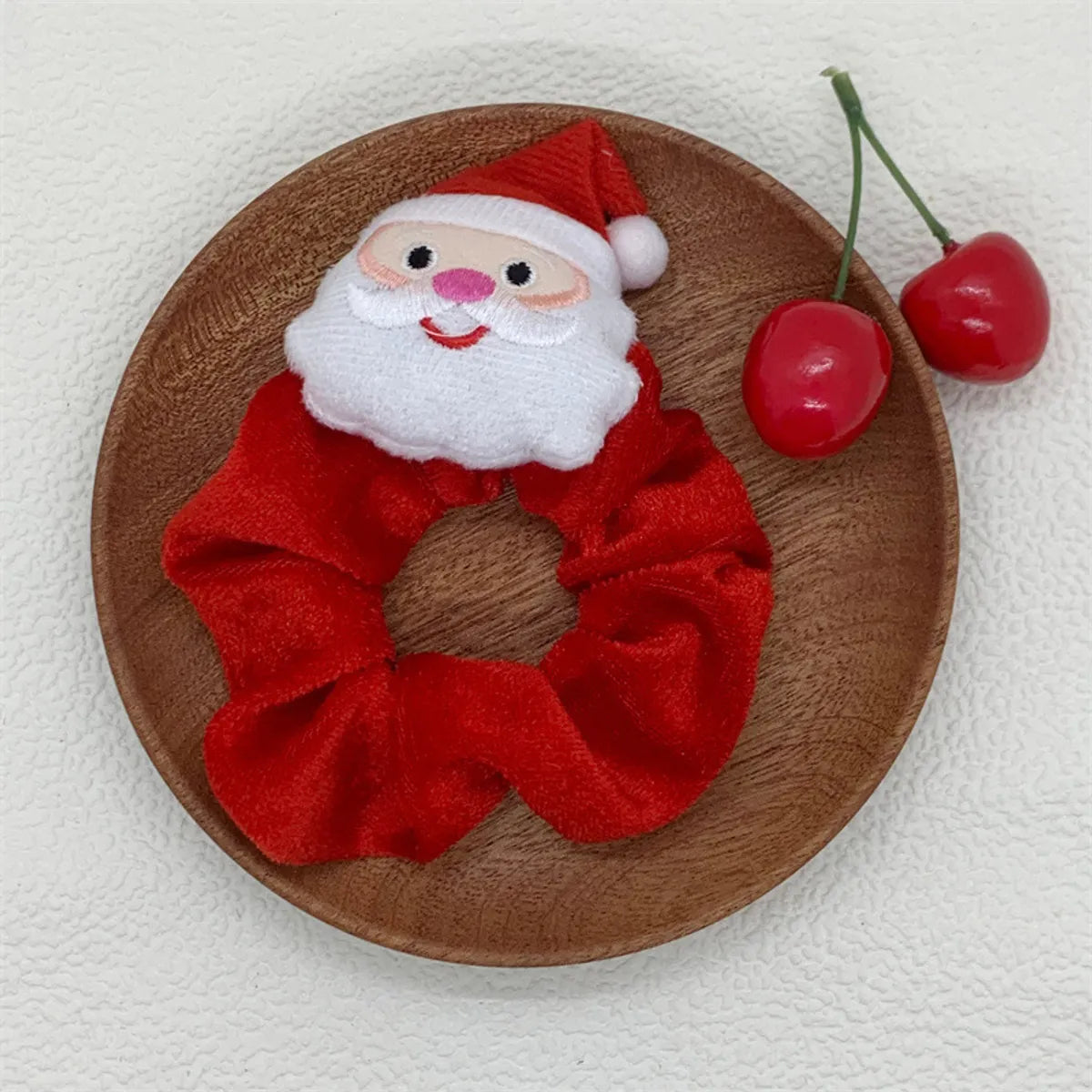 Cartoon Style Cute Christmas Hat Christmas Tree Santa Claus Flannel Hair Tie