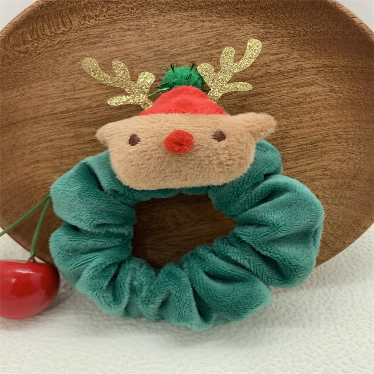 Cartoon Style Cute Christmas Hat Christmas Tree Santa Claus Flannel Hair Tie