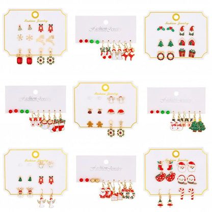 Cartoon Style Cute Classic Style Christmas Tree Santa Claus Bell Alloy Stoving Varnish Plating Inlay Rhinestones Zircon 18k Gold Plated Silver Plated Christmas Women's Jewelry Set