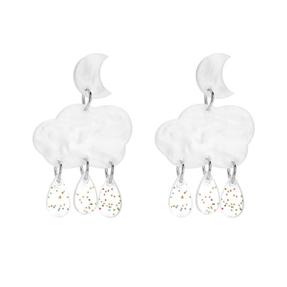 Cartoon Style Cute Clouds Water Droplets Lightning Arylic Women'S Drop Earrings