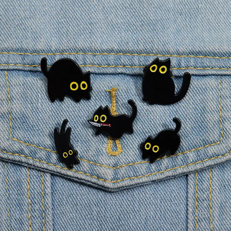 Cartoon Style Cute Cowboy Style Animal Cat Alloy Stamping Stoving Varnish Plating Unisex Brooches