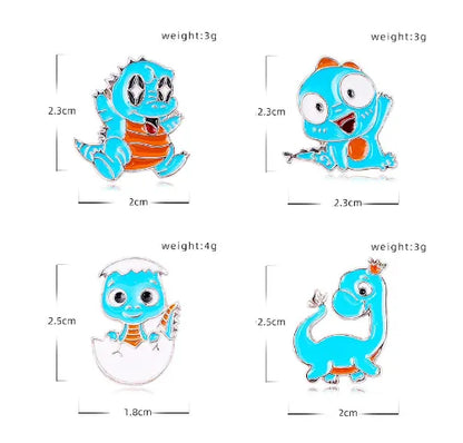 Cartoon Style Cute Cowboy Style Animal Dinosaur Alloy Stamping Stoving Varnish Plating Unisex Brooches