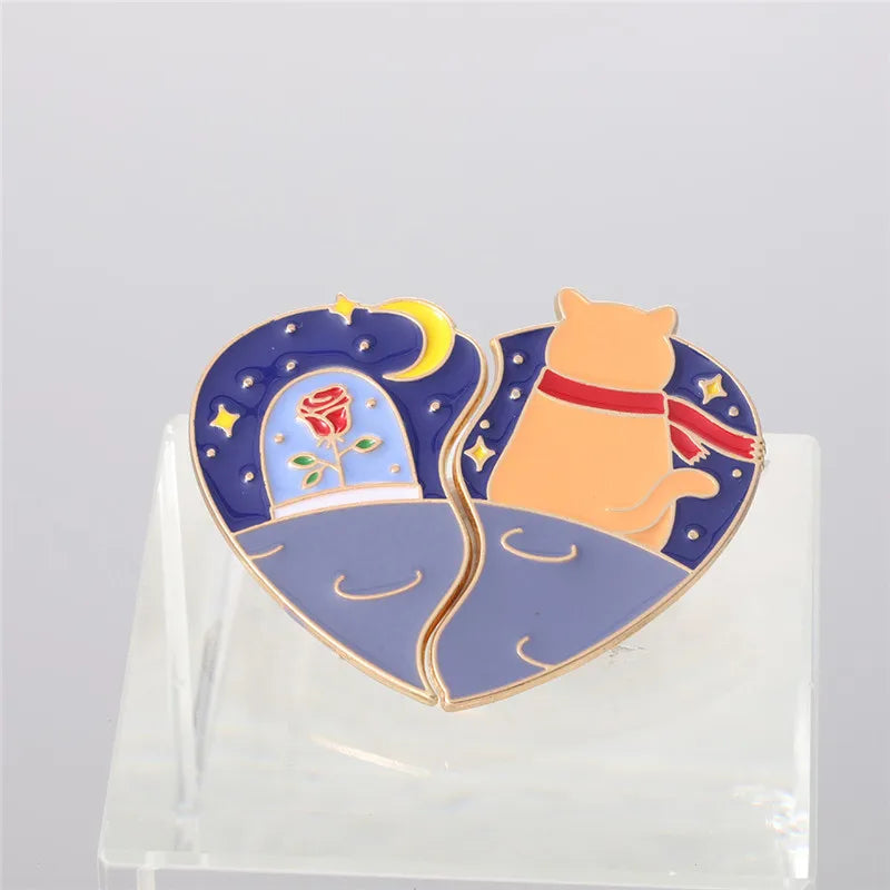 Cartoon Style Cute Cowboy Style Animal Moon Fruit Alloy Patchwork Stoving Varnish Plating Women'S Brooches