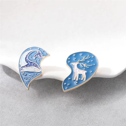 Cartoon Style Cute Cowboy Style Animal Moon Fruit Alloy Patchwork Stoving Varnish Plating Women'S Brooches